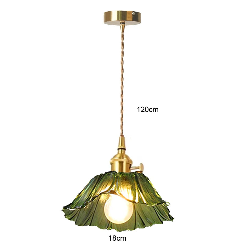 suspension lumineuse moderne fleur vert rose jaune blanc translucide chambre salon étude
