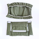 coussin chaise haute ours enfant marron clair confortable chevaux blancs vert olive