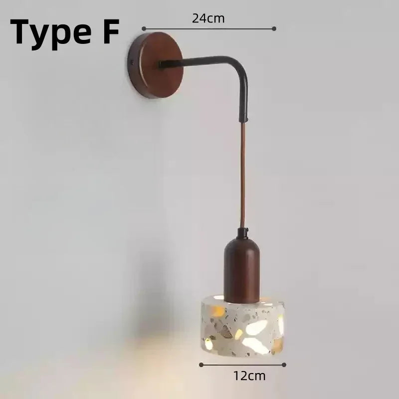 lampe murale moderne ampoule led noir marron beige blanc texture granulaire minimaliste fixée mur