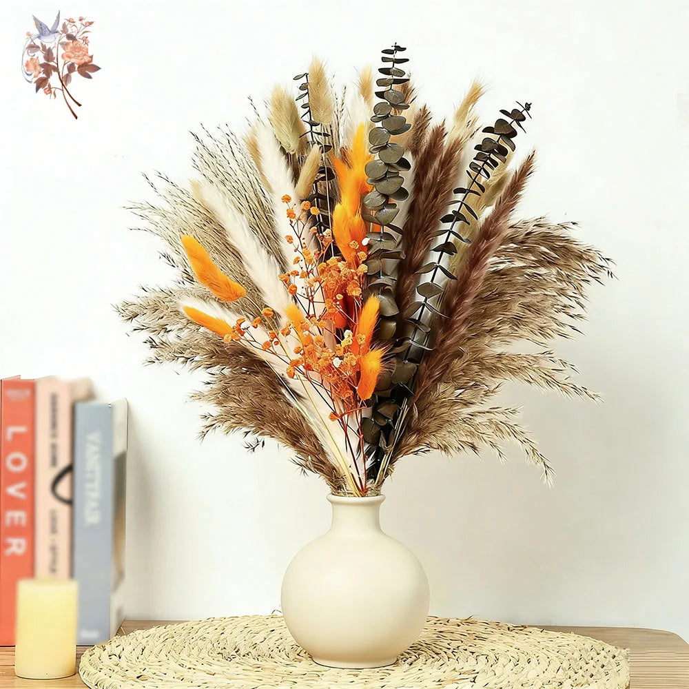 bouquets fleurs séchées boho anniversaire baby shower décoration intérieure mariage festive