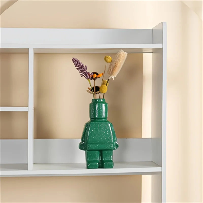 Vases céramique Lego vert blanc noir décoration intérieure moderne figurines ludiques