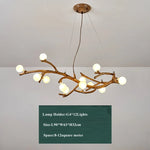suspension lumineuse moderne branchies naturelles boules translucides marron clair blanc