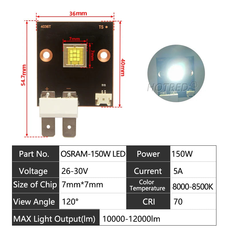 éclairage scène led 150w 200w 300w 400w noir or haute précision conducteurs dorés clips
