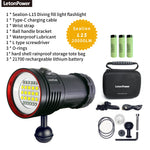 lampe torche sous marine noire led rechargeable étanche ball mount modernisée pointeur laser UV