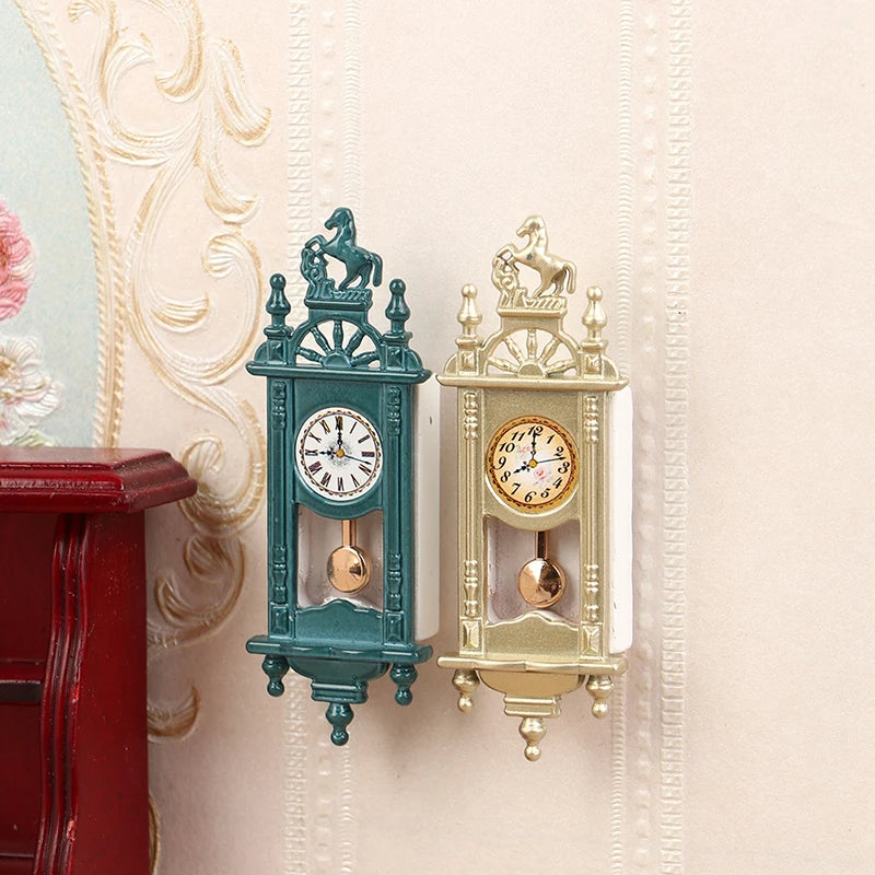 horloges murales classiques vintage ornements sculptés pendule doré bois métal résine vert beige noir