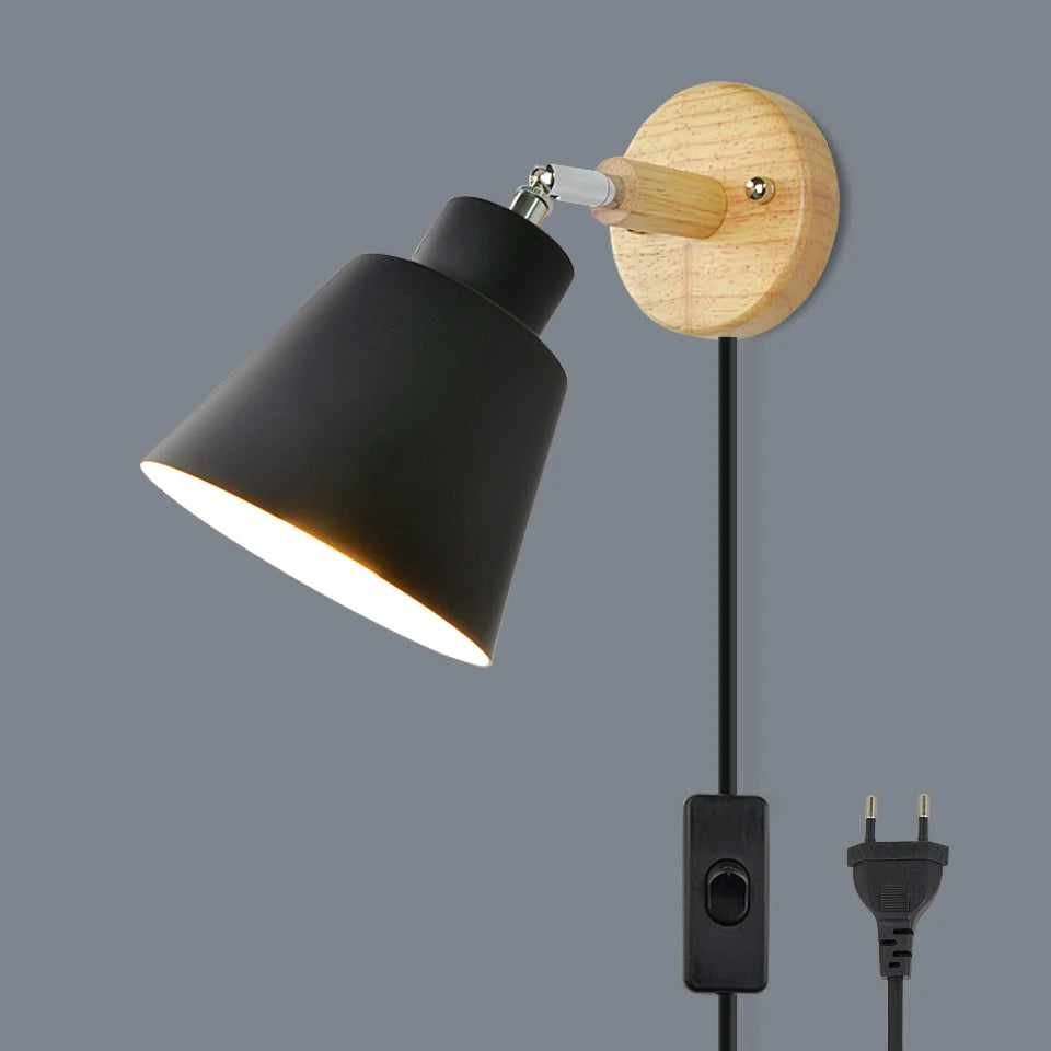 lampe murale moderne conique noire gris blanche jaune rose éclairage chambre entrée étude