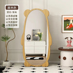 miroir mural moderne panda bois finition noir brun chambre coucher