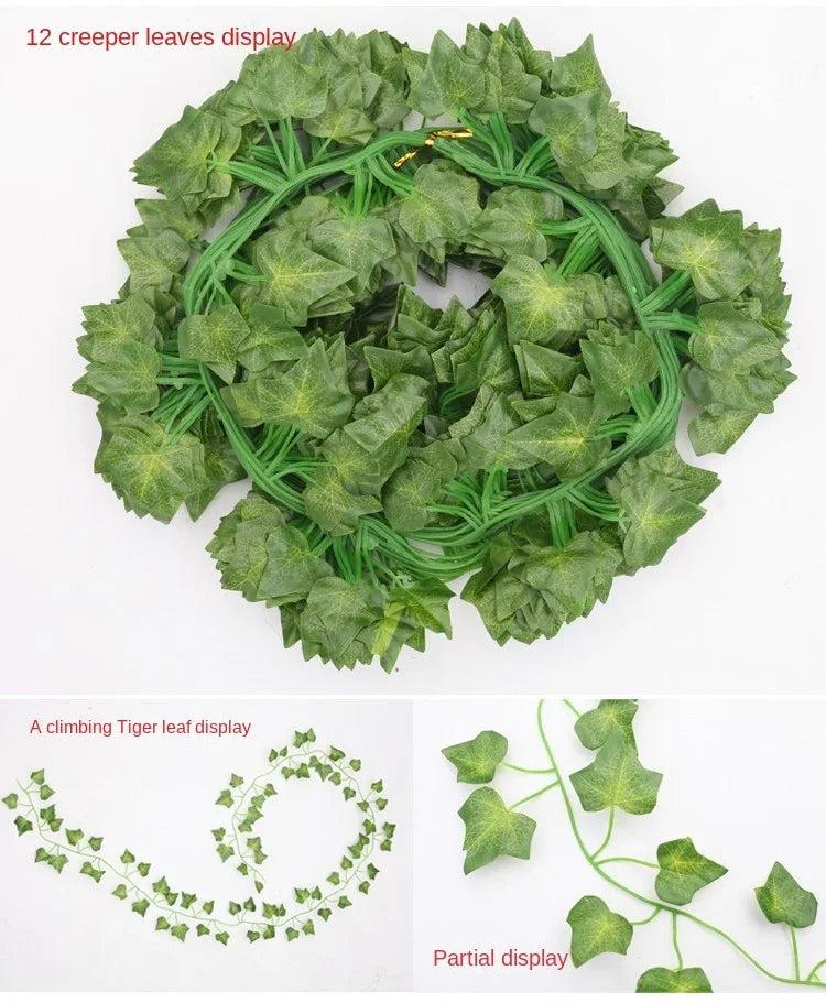 guirlande artificielle vigne soie extérieure feuilles vertes naturel accrochable fête maison decoration