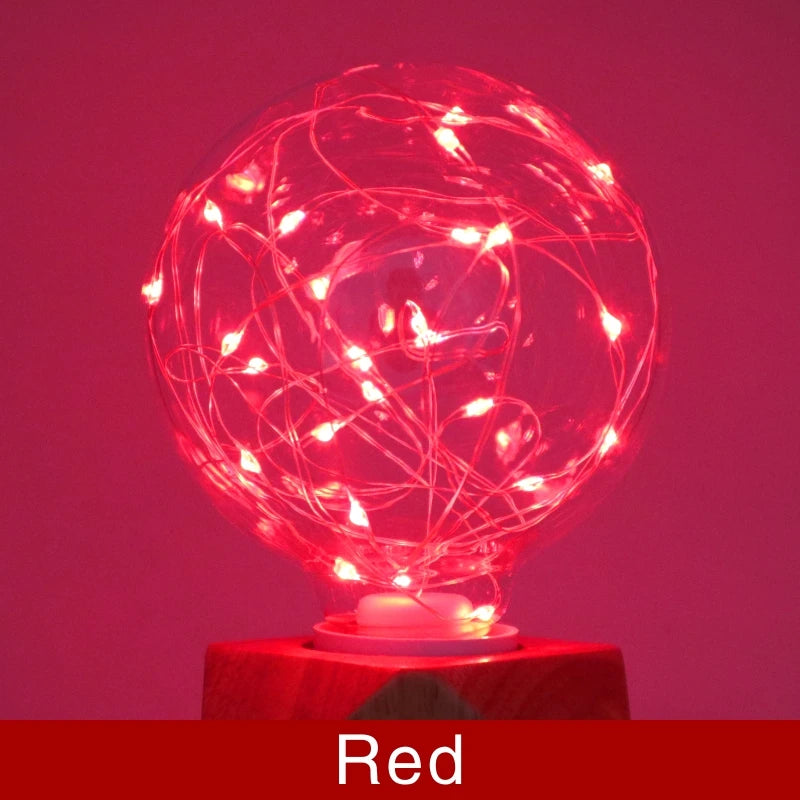ampoules led décoratives filament effet constellation couleur changeante e27 transparentes modernes chambre festive