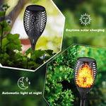 torche solaire imperméable led flamme animée moderne extérieur jardin décoration motifs floraux ip65 abs