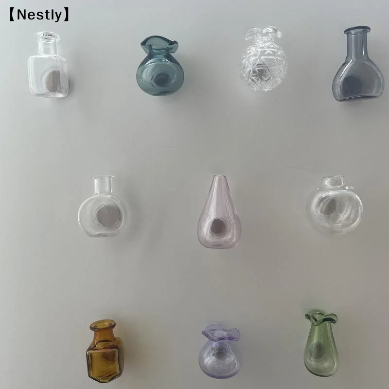 vases verre transparents couleurs variées moderne minimaliste adhésif papier autocollant notes photos