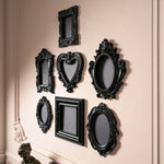 cadre decoratif noir baroque resine mural classique ornements decor maison tridimensionnel moderne
