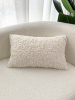 taies d'oreiller solides polyester texture bouclée doux beige clair 30x50cm 45x45cm 50x50cm