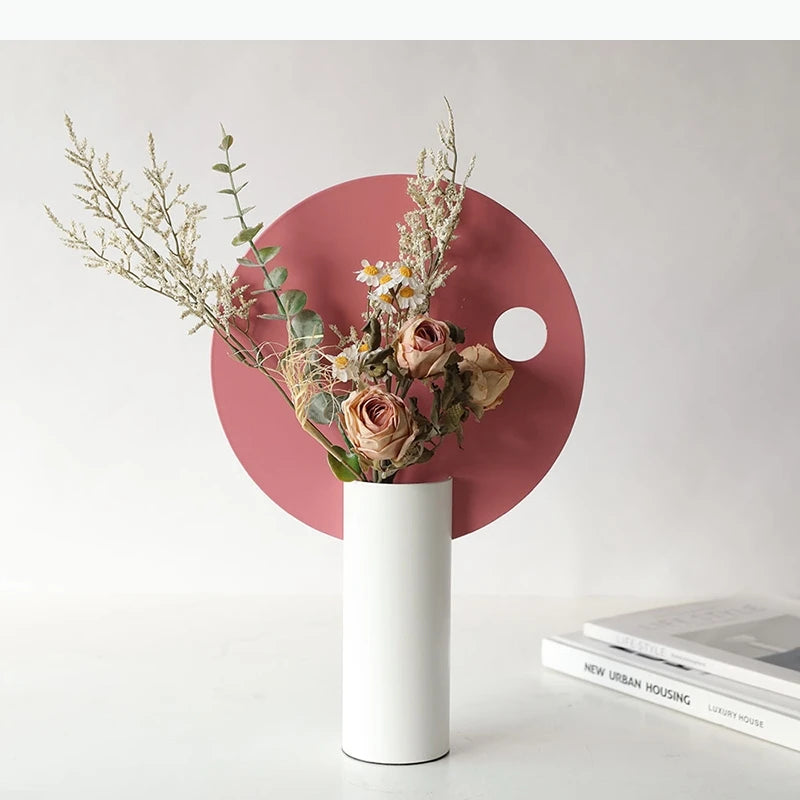 vases modernes minimalistes rose fleurs bouquets décoration table chambre