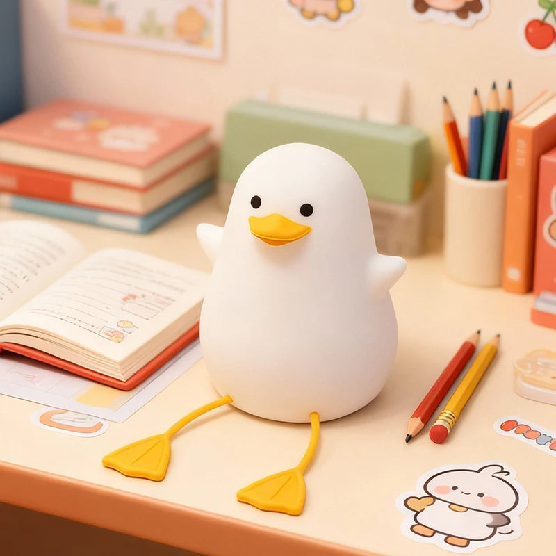 lampe chevet canard blanc jaune mignon rechargeable tactile réglable usb moderne adhésif
