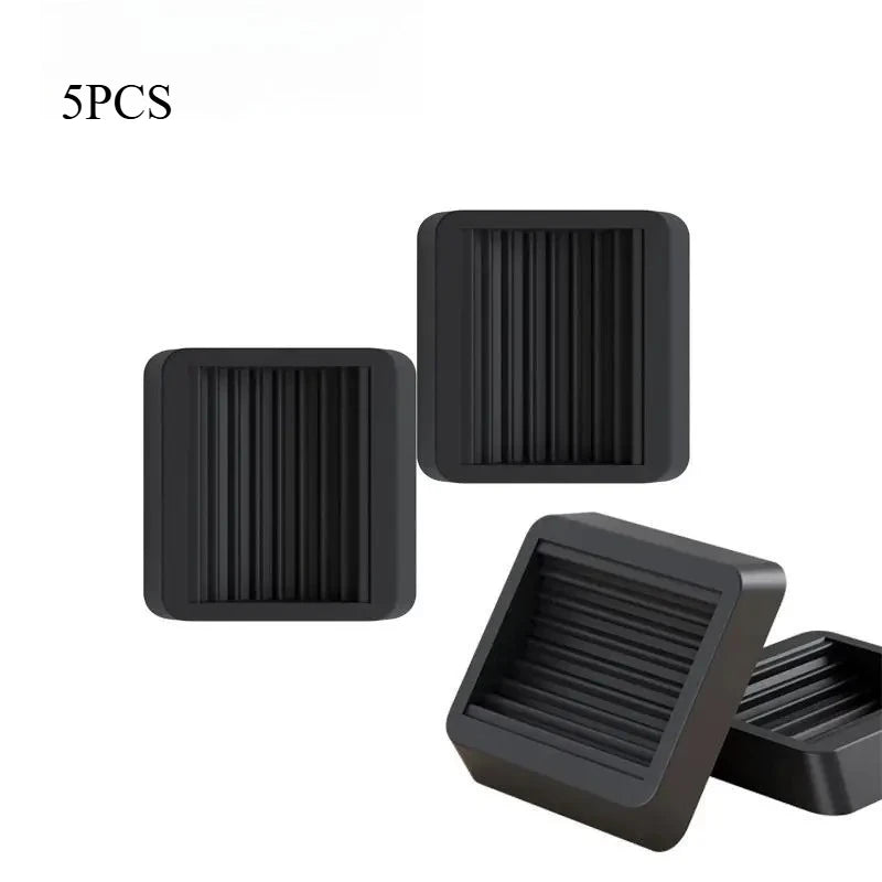 protège roulettes chaise noires rayures horizontales adhésif moderne kit antidérapant sols bois dur