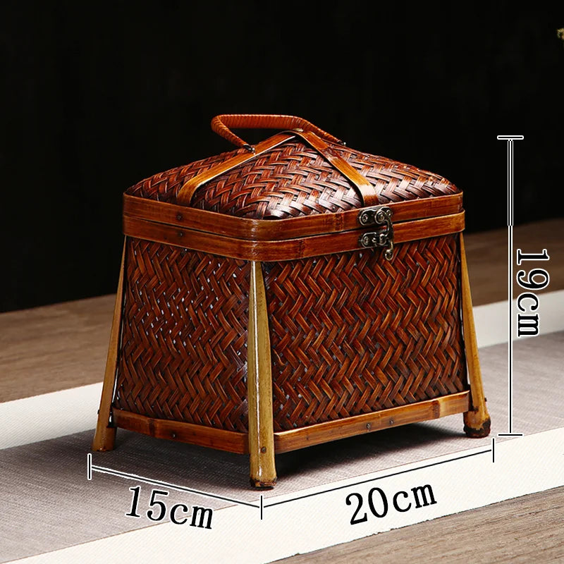 paniers osier marron clair panier couvercle tressage traditionnel vase blanc baguettes bambou rustique artisanal