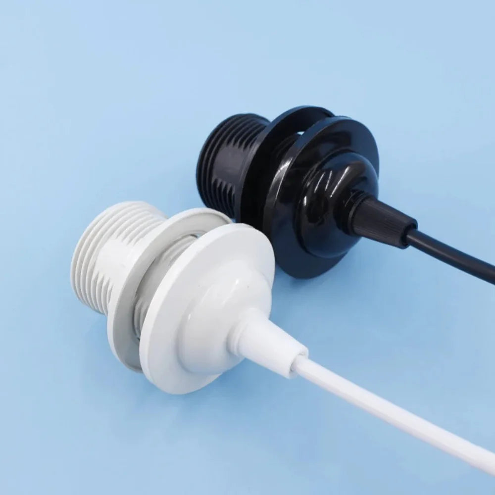 prise électrique moderne adhésive blanc noir ampoules led e27 ronde lisse opaque