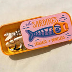 boîte bijoux poisson sardines orange rose blanche créative anneaux bracelets