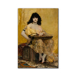 toile d'art impression moderne femme orientaliste couleurs jaune beige sans cadre aquarelle