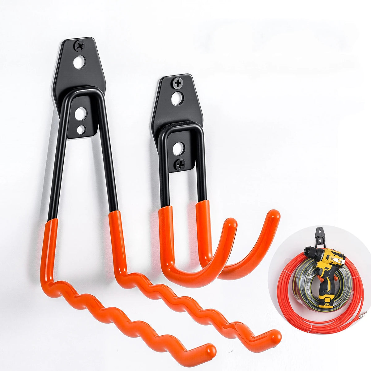 crochet mural moderne noir orange garage organisation outils respectueux environnement stockage utilitaire imperméable multifonctionnelacierinox