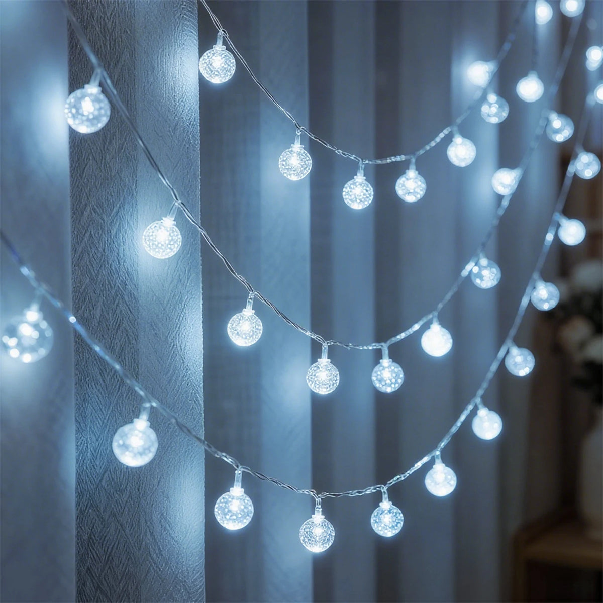guirlande lumineuse 10 20 40 80 leds translucides blanc multicolore moderne noël chambreextérieur