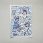 autocollants kawaii personnages dessins animés fruits coeurs notes musicales couleur rose blanc vert bleu