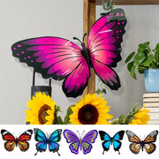 décoration murale papillon 3d autocollant rose vert bleu turquoise fixations réaliste nature fleurs plantes