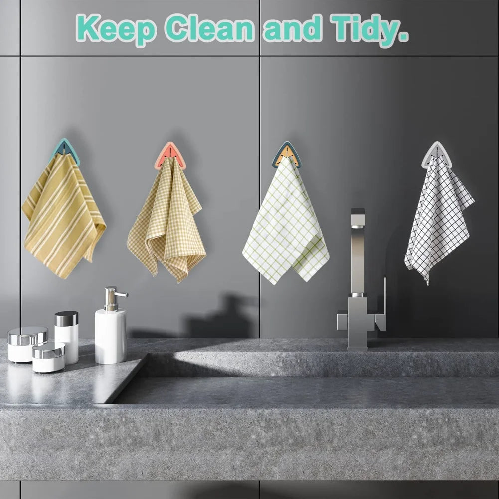 porte serviettes réutiliables triangle moderne adhésif vert rose blanc bleu