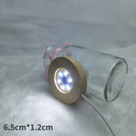 lampe led moderne transparente motifs floraux bois naturel câble usb bouton tactile minimaliste