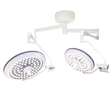 lumière chirurgicale led moderne deux dômes blanc gris éclairage opératoire sans ombre