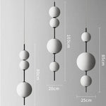 Suspension lumineuse moderne sphères blanches opaques 80cm 85cm 103cm lumière froide neutre chaude
