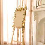 guirlande lumineuse fleurs artificielles rose rouge vert feuilles texturées décoration romantique autoinstallation batterie led