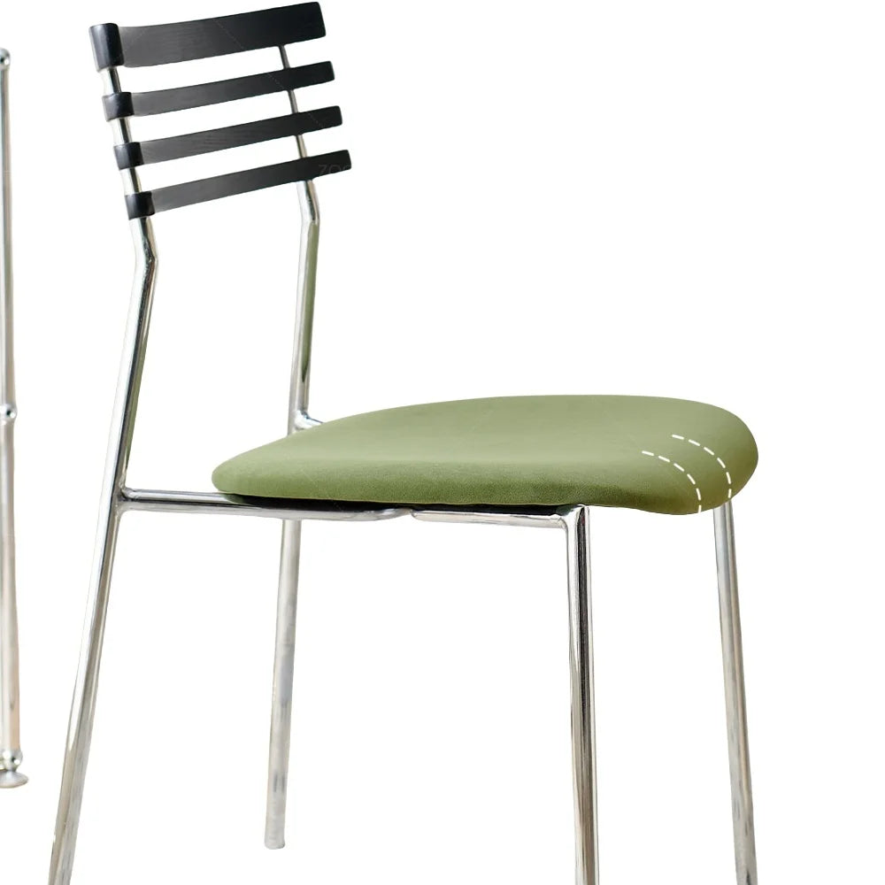 chaise salle manger moderne tissu uni chrome verrière maison vintage bois massif inoxydable