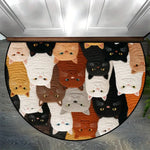 tapis d'entrée antidérapant chatons mignons motifs floraux moderne multicolore rouges verts bleus noirs 40x60cm