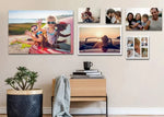 toile d'art personnalisée famille moderne cadre bois multicolore réaliste scène sociale murizontalisée