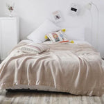 plaid coton doux solide rose clair tissage points moderne portable anti boulochage pique nique