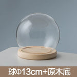 boule verre transparent socle bois décoration d'intérieur moderne objet d'exposition moderne