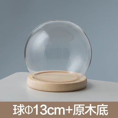 boule verre transparent socle bois décoration d'intérieur moderne objet d'exposition moderne
