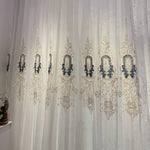 rideau double couche brodé blanc dentelle élégant salon chambre salon classique décoratif
