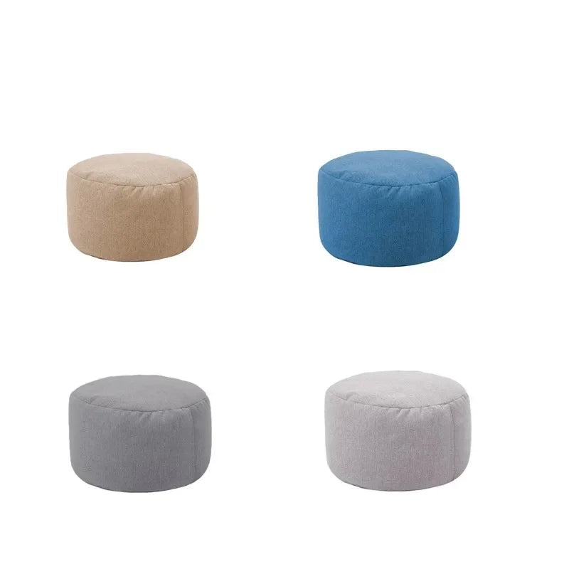 coussin rond uni bleu gris moderne confortable tissu coton polyester zip intégré