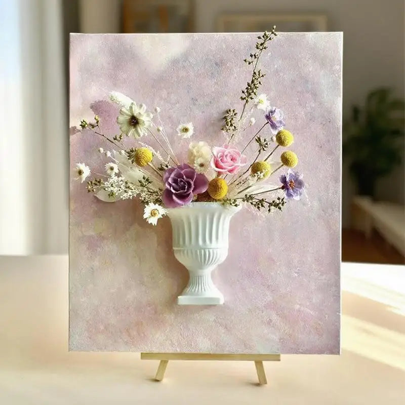 vase mural porcelaine blanc semi circulaire classique arrangement floral