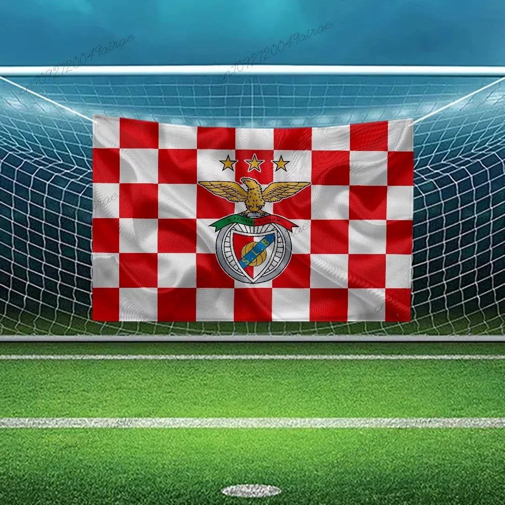 drapeau sport lisboa benfica rouge aigle doré classique intérieur décoration chambre polyester tissage rectangle