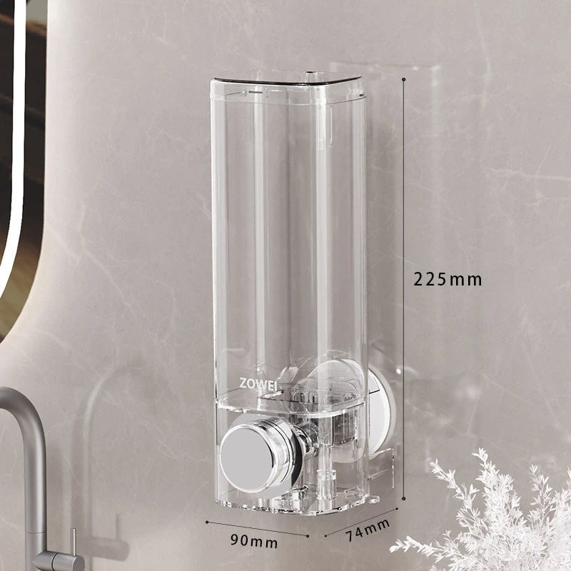 distributeur savon liquide adhésif transparent noir facile moderne minimaliste salle bain cuisine