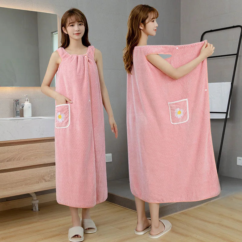 robe bain coton violet rose bleu clair vert séchage rapide lavable machine simple confortable