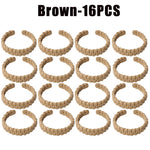 anneaux rideau tissé main rustique opaque beige 16pcs longueur 22cm fixations adhésives chambre