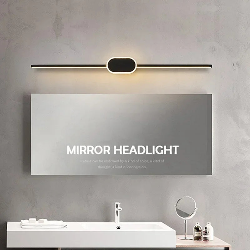 lampe miroir moderne blanc fixée mur éclairage quotidien led 40cm 60cm 80cm