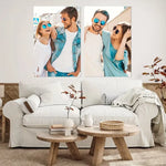 impressions art photographies personnalisées motifs floraux moderne minimaliste blanc bleu rose noir grisDecoration intérieure