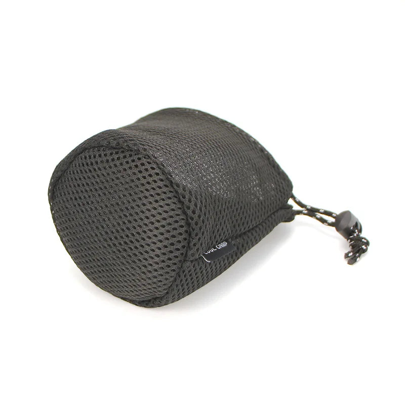sac rangement nylon noir filet camping utilitaire vaisselle ustensiles portable extérieur