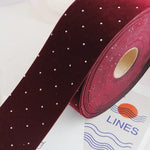 ruban velours rouge petits points blancs 100 polyester largeur 6cm 20mètres